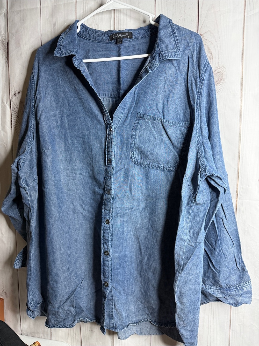 Velvet Heart Light Blue Denim Button-Down Shirt 2xl